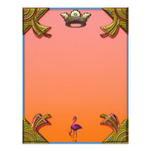 Art Deco Flamingos and Crown Design Letterhead