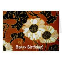 ART DECO FLORAL HAPPY BIRTHDAY! CARDS
