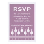 Art Deco Floral RSVP Card Personalized Invitation