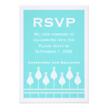 Art Deco Floral RSVP Card invitations