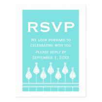 Art Deco Floral RSVP Postcard postcards