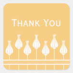 Art Deco Floral Thank You Stickers