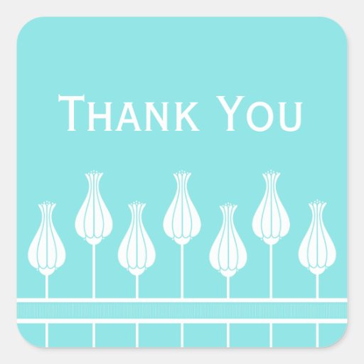 Art Deco Floral Thank You Stickers