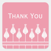 Art Deco Floral Thank You Stickers