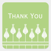 Art Deco Floral Thank You Stickers