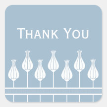 Art Deco Floral Thank You Stickers