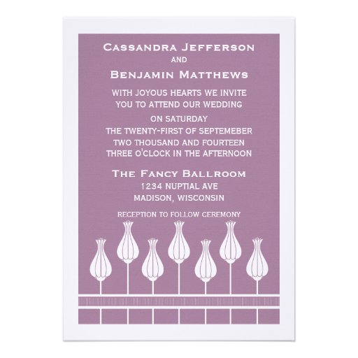 Art Deco Floral Wedding Invitation