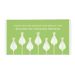 Art Deco Floral Wedding Labels, Green