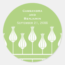 Art Deco Floral Wedding Stickers