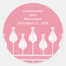 Art Deco Floral Wedding Stickers