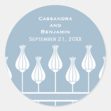 Art Deco Floral Wedding Stickers