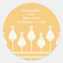 Art Deco Floral Wedding Stickers