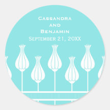 Art Deco Floral Wedding Stickers