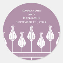 Art Deco Floral Wedding Stickers