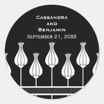 Art Deco Floral Wedding Stickers