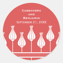 Art Deco Floral Wedding Stickers