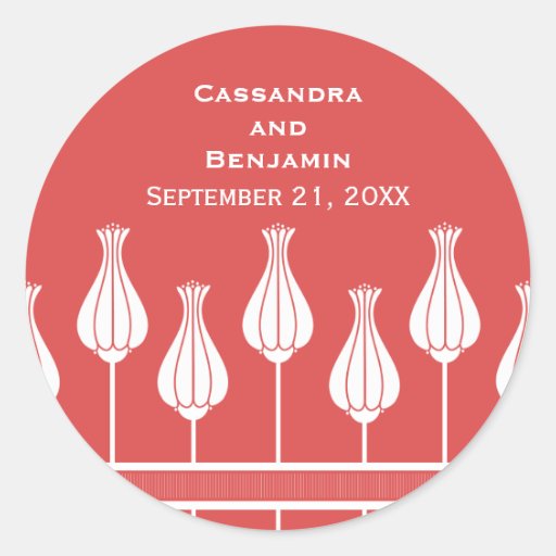 Art Deco Floral Wedding Stickers