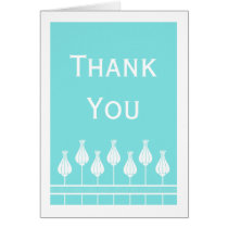 Art Deco Floral Wedding Thank You Card cards