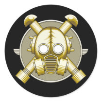 Art Deco Gasmask Round Stickers