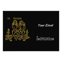 Art Deco Gemini Party Invitation