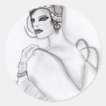 Art Deco Girl 2 Round Sticker