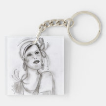 Art Deco Girl Acrylic Keychains