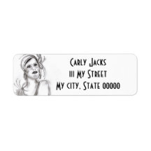 Art Deco Girl Address Label
