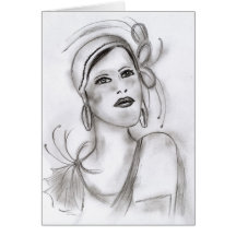 Art Deco Girl Card
