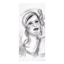 Art Deco Girl Custom Rack Cards