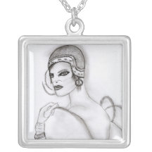 Art Deco Girl II Pendants