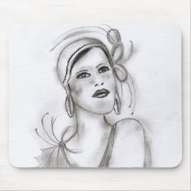 Art Deco Girl Mouse Pad
