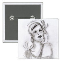 Art Deco Girl Pin
