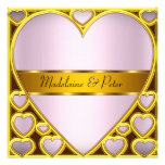Art  Deco Gold pink Wedding Party Invitation
