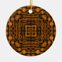 Art Deco Gold Retro Squares Abstract Art Christmas Tree Ornament