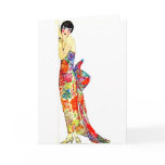 Art Deco Lady in formal Gown Card