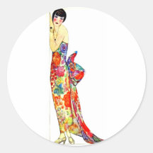 Art Deco Lady in formal Gown Sticker