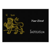 Art Deco Leo Party Invitation