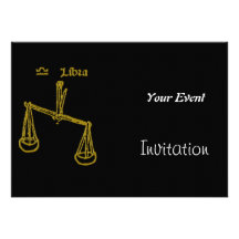 Art Deco Libra Party Invitation