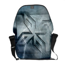 Art Deco Ninja Star Icon, stone lightning overlay Commuter Bag