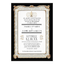 Art Deco Nouveau Gatsby Style Gold n Lace Look Card
