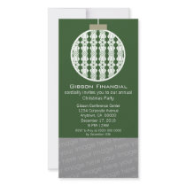 Art Deco Ornament Photo Card Invite, Green