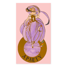 Art Deco Party Lady Gift or Favour Tag Business Card Template