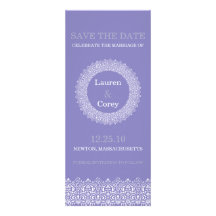 Art Deco Purple Save the Date Custom Invitations