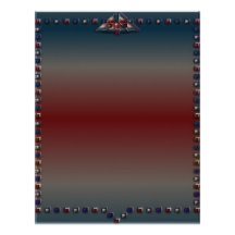 Art Deco Red White and Blue Letterhead