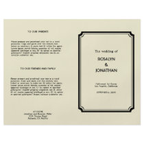 Art deco retro Hollywood glam wedding program