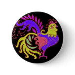 Art Deco rooster in Purple on Black