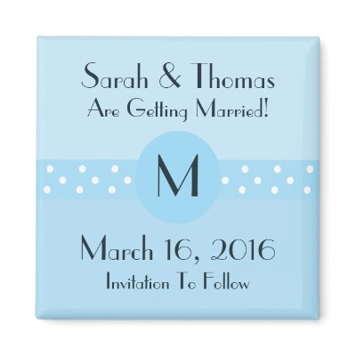 Art Deco Save The Date Magnet - Blue by 369Design