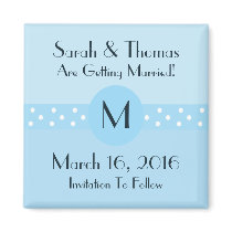 Art Deco Save The Date Magnet - Blue