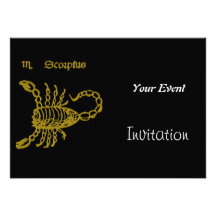 Art Deco Scorpio Party Invitation