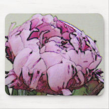Art Deco Style Peony Mousepads